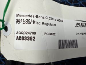 Mercedes-Benz C Class W204 2011-2014 RF Door Elec Regulator